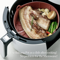 Thumbnail for Airfryer Reusable Silicone Pot Extra Large Brown Nonstick Nontoxic