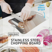 Thumbnail for Combo Small Stainless Steel Chopping Cutting Board + Chopping Boards Holder