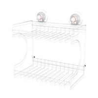 Thumbnail for Double Rectangular Shelf Removable Suction WHITE