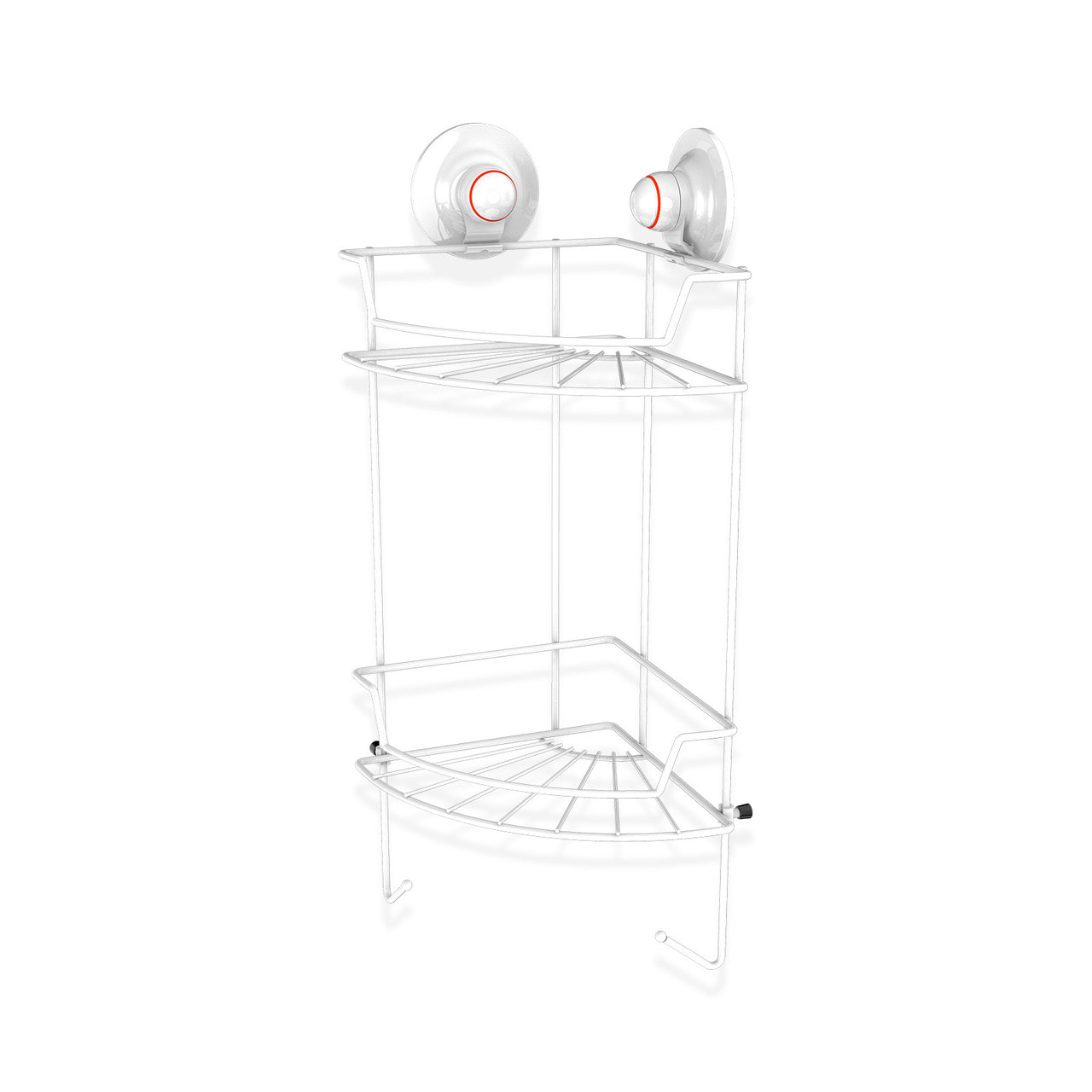 Double Corner Shelf Removable Suction Small WHITE