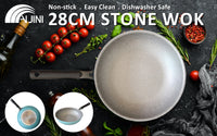 Thumbnail for Fanjini Stone Wok Wokpan 28cm Non-Stick Induction Ceramic Round PURE SKY BLUE
