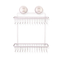 Thumbnail for Double Rectangular Shelf Removable Suction WHITE