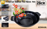 Thumbnail for KOMAN Shinewon Two Hands Wok 28cm Ceramic Non-stick Titanium - BLACK