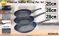 Thumbnail for KOMAN Non-Stick Titanium Coating Frying Pan 20 26 28cm Set