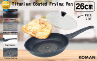 Thumbnail for KOMAN Non-Stick Titanium Coating Frying Pan 26cm + Glass Lid
