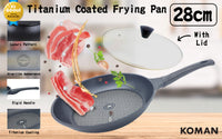 Thumbnail for KOMAN Non-Stick Titanium Coating Frying Pan 28cm + Glass Lid