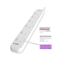 Thumbnail for 2X Sansai Powerboard 6 Ways with Individual Switch