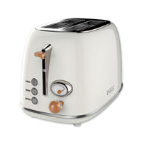 Thumbnail for PHILEX 2-Slice Electric Toaster Bread Reheat Defrost Retro Retro OFF-WHITE