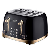 Thumbnail for PHILEX 4-Slice Electric Toaster Bread Reheat Defrost Retro Retro BLACK