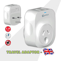 Thumbnail for 2X Sansai Travel Adaptor 2 X USB - UK