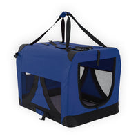 Thumbnail for Portable Soft Dog Cage Crate Carrier L BLUE