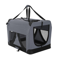 Thumbnail for Portable Soft Dog Cage Crate Carrier L GREY