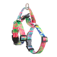 Thumbnail for Dog Double-Lined Straps Harness and Lead Set Leash Adjustable L SWEET GREEN