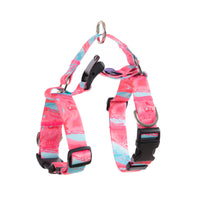 Thumbnail for Dog Double-Lined Straps Harness and Lead Set Leash Adjustable M MARBLE PINK