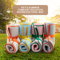 Thumbnail for Pet Dog Cooling Mat Non-Slip Travel Roll Up Cool Pad Bed Outdoor M BLUE