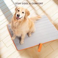 Thumbnail for Pet Dog Cooling Mat Non-Slip Travel Roll Up Cool Pad Bed Outdoor M BLUE