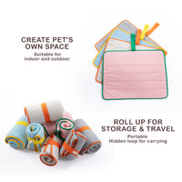 Thumbnail for Pet Dog Cooling Mat Non-Slip Travel Roll Up Cool Pad Bed Outdoor M BLUE