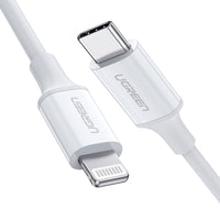 Thumbnail for UGREEN 10493 Type-C to MFI iPhone M/M Cable Rubber Shell 1M White