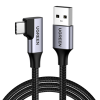 Thumbnail for UGREEN 20289 Angled USB-C 3.0 Fast Charge Cable 0.5M