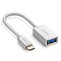 Thumbnail for UGREEN USB Type-C Male to USB 3.0 Type A Female OTG Cable - White 15CM (30702)