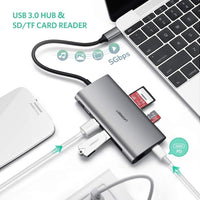 Thumbnail for UGREEN Type C 8 in 1 Multifultion adaptor VGA/RJ45/USB3.0 x 3/SD/TF/TypeC PD Protocal (50539)