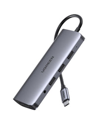 Thumbnail for UGREEN USB-C To 3*USB 3.0 A+HDMI+VGA+RJ45 Gigabit+SD/TF+AUX3.5mm+PD Converter Gray with PD 80133