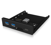 Thumbnail for ICY BOX IB-HUB1417-i3 Frontpanel with USB 3.0 Type-C and Type-A hub with card reader