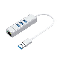 Thumbnail for Simplecom CHN420 Aluminium 3 Port SuperSpeed USB HUB with Gigabit Ethernet Adapter Silver