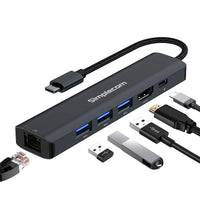 Thumbnail for Simplecom CHN560 USB-C SuperSpeed 6-in-1 Multiport Adapter Docking Station