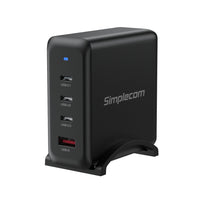 Thumbnail for Simplecom CU400 4-Port PD 100W GaN Fast Charger 3xUSB-C + USB-A for Phone Tablet Laptop