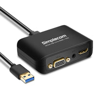 Thumbnail for Simplecom DA326 USB 3.0 to HDMI + VGA Video Adapter with 3.5mm Audio Full HD 1080p