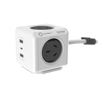 Thumbnail for Allocacoc PowerCube Extended 4 Outlets 2 USB-A + 1 USB-C PD 20W with Surge 1.5M Grey (11407-AUEUAC)