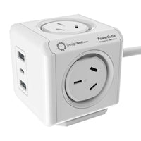 Thumbnail for Allocacoc PowerCube Extended 4 Outlets 2 USB-A + 1 USB-C PD 20W with Surge 1.5M White (11407-AUEUAC)