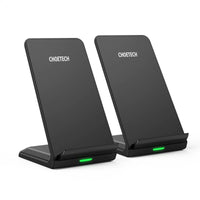 Thumbnail for CHOETECH MIX00093 Fast Wireless Charging Stand 10W Qi-Certified T524S 2-Pack