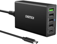 Thumbnail for CHOETECH Q34U2Q 5-Port 60W PD Charger with 30W Power Delivery and 18W Quick Charge 3.0
