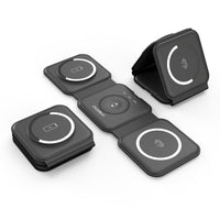 Thumbnail for CHOETECH T588-F-BK 3-in-1 Foldable Fast Wireless Charger for Phone/Watch/Earphone