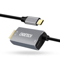 Thumbnail for CHOETECH XCH-M180-GY-V2 Unidirectional Adapter USB-C (male) to HDMI 4K 60Hz (male) + PD100W Power Delivery 1.8M
