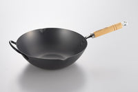 Thumbnail for Yoshikawa Cook-Pal Ren 36cm Premium Carbon Steel Heat Treated Wok with two handles