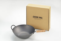 Thumbnail for Yoshikawa Cook-Pal Ren 36cm Premium Carbon Steel Heat Treated Wok with two handles