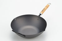 Thumbnail for Yoshikawa Cook-Pal Ren 36cm Premium Carbon Steel Heat Treated Wok with two handles