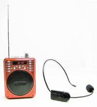 Thumbnail for Portable Bluetooth Voice Amplifier Includes Wireless FM Headset & Wired Headset (Red)