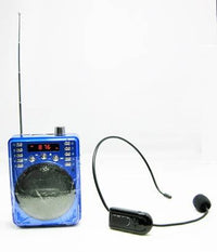 Thumbnail for Portable Non-Bluetooth Voice Amplifier Includes Wireless FM Headset & Wired Headset (Blue)