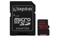 Thumbnail for KINGSTON  Canvas React: MicroSD 128GB , 100MB/s read and 70MB/s write with SD adapter  SDCR/128GB