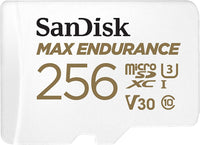 Thumbnail for Sandisk Max Endurance Microsdxc Card SQQVR 256G (120 000 HRS) UHS-I C10 U3 V30 100MB/S R 40MB/S W SD Adaptor SDSQQVR-256G-GN6IA