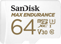 Thumbnail for Sandisk Max Endurance Microsdxc Card SQQVR 64G (30 000 HRS) UHS-I C10 U3 V30 100MB/S R 40MB/S W SD Adaptor SDSQQVR-064G-GN6IA