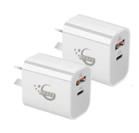 Thumbnail for BDI 18W PD Quick Charger AU plug with USB and Type C Port  SDC-18WACB -2pack