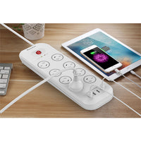 Thumbnail for Huntkey Power Board (SAC807) with 8 sockets and 4 USB charging port  and surge protection (total 4.0A)