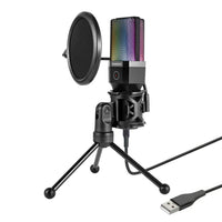 Thumbnail for Simplecom UM650 USB Cardioid Condenser Microphone Gaming RGB Lights with Tripod & Pop Filter