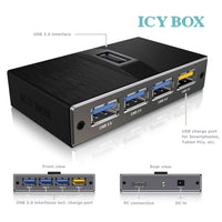 Thumbnail for ICY BOX 4 Port USB 3.0 hub with USB charge port  (IB-AC611)