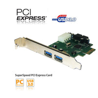 Thumbnail for 4 Port USB3.0 PCI-Expresses Card (2 External Port + Dual Port Internal Connector)